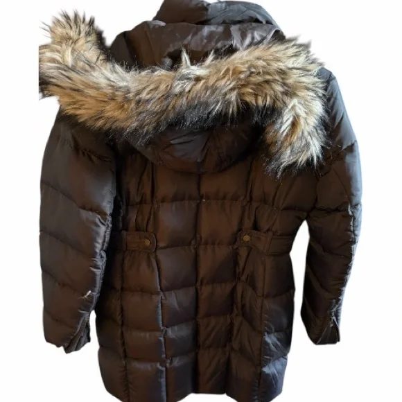 Lands' End Down Puffer Brown Winter Coat Size XS/2-4 - Picture 2 of 3